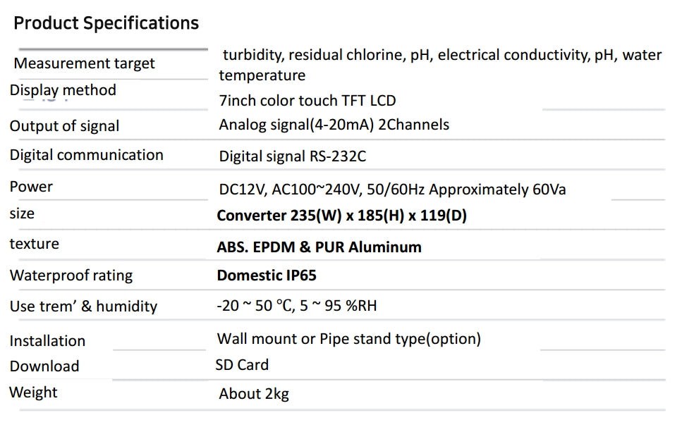 Smart Multi-Water Quality Measurement Converter MCA-21